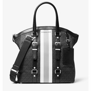 Bedford large logo stripe tote